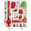TU Festive Holiday Shower Curtain Christmas Trees Reindeer Snowflakes Winter Pattern Waterproof Fabric Decor Bathroom Set