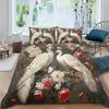 Peacock Duvet Cover Set Simple Peacock Feathers Pattern Queen Comforter Cover Girls Women 3 Piece Bedding Sets Bedroom Decor