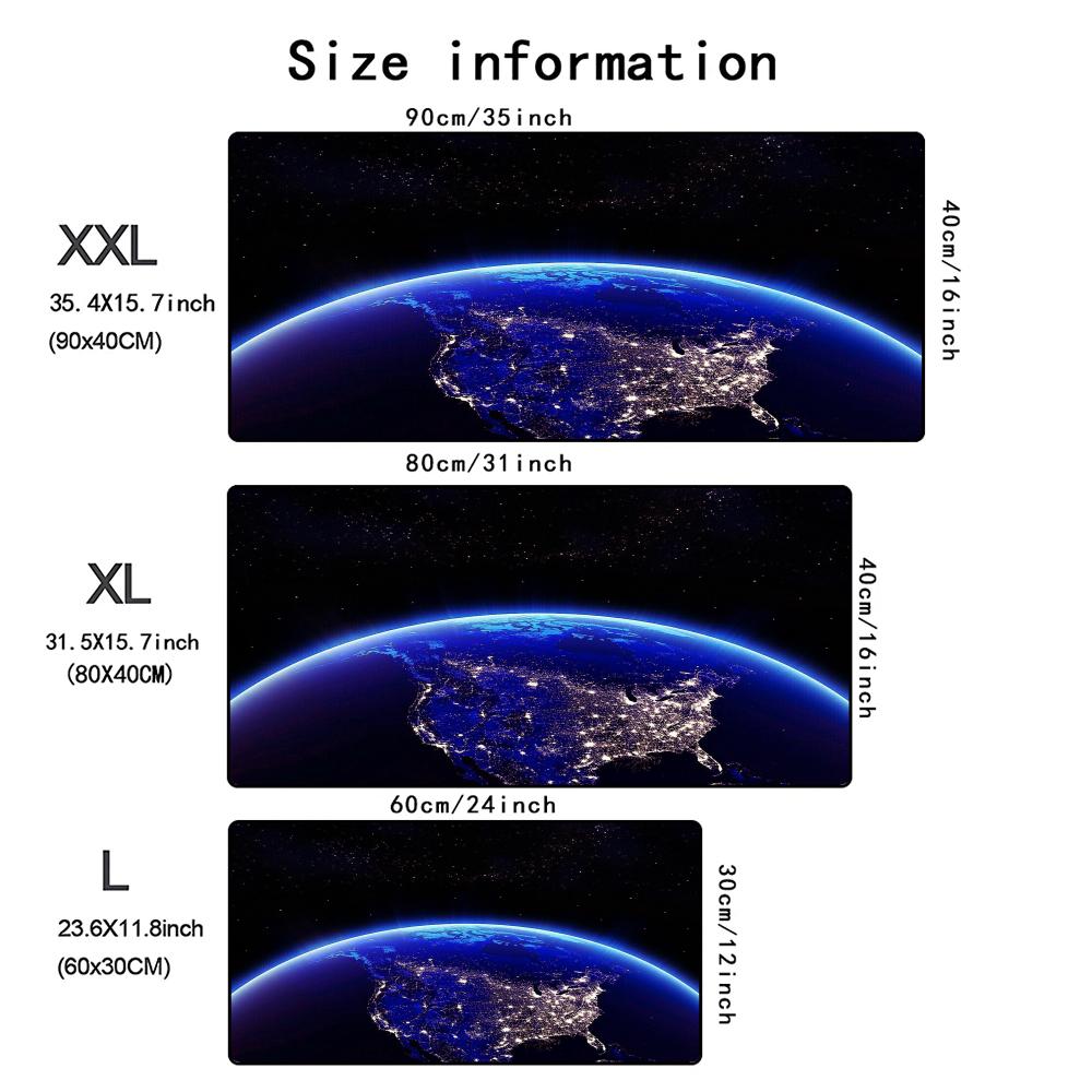 Starry Sky Earth Mouse Pad Large Office Game Table Mats Xxl Rubber NonSlip Keyboard Mausepad Computer Accessories Long Desk Mat