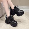 Fashion 8CM Heels Autumn Chunky Sneakers for Women New Spring Breathable Mesh Platform Sports Shoes Woman Thick Bottom Dad Shoes Ladies