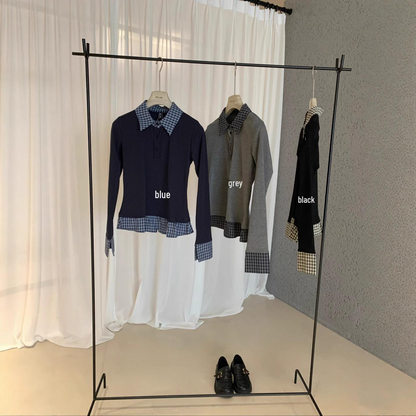 Guangzhou Women s Petite Patchwork Long Sleeve T-shirt, Early Autumn Collection Medium чёрный