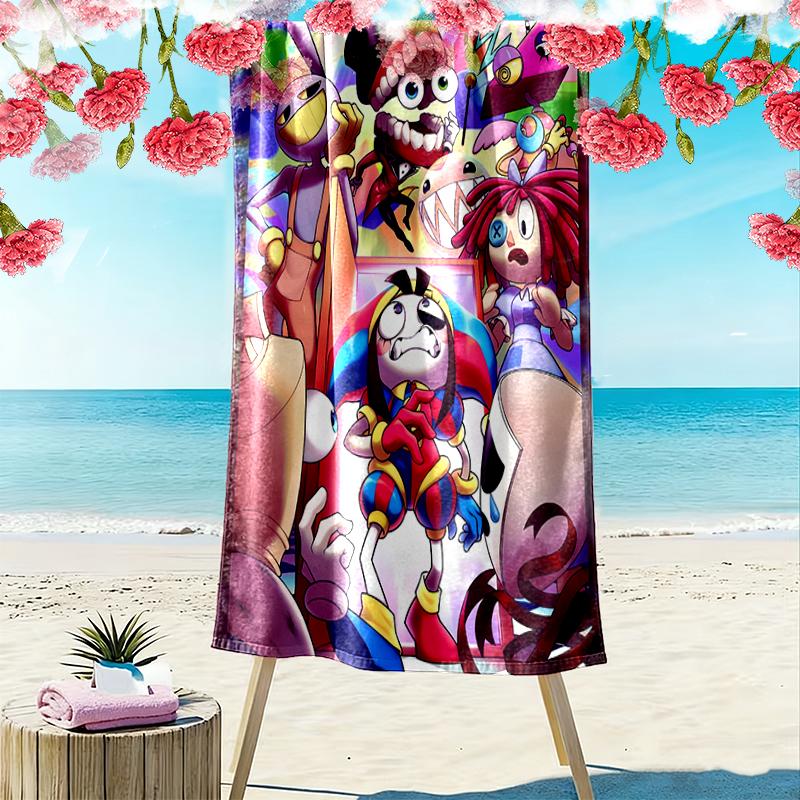 The Amazing Digital Circus Beach Towel, Multi-purpose Beach Towel Perfect for Camping and Beach Vacations