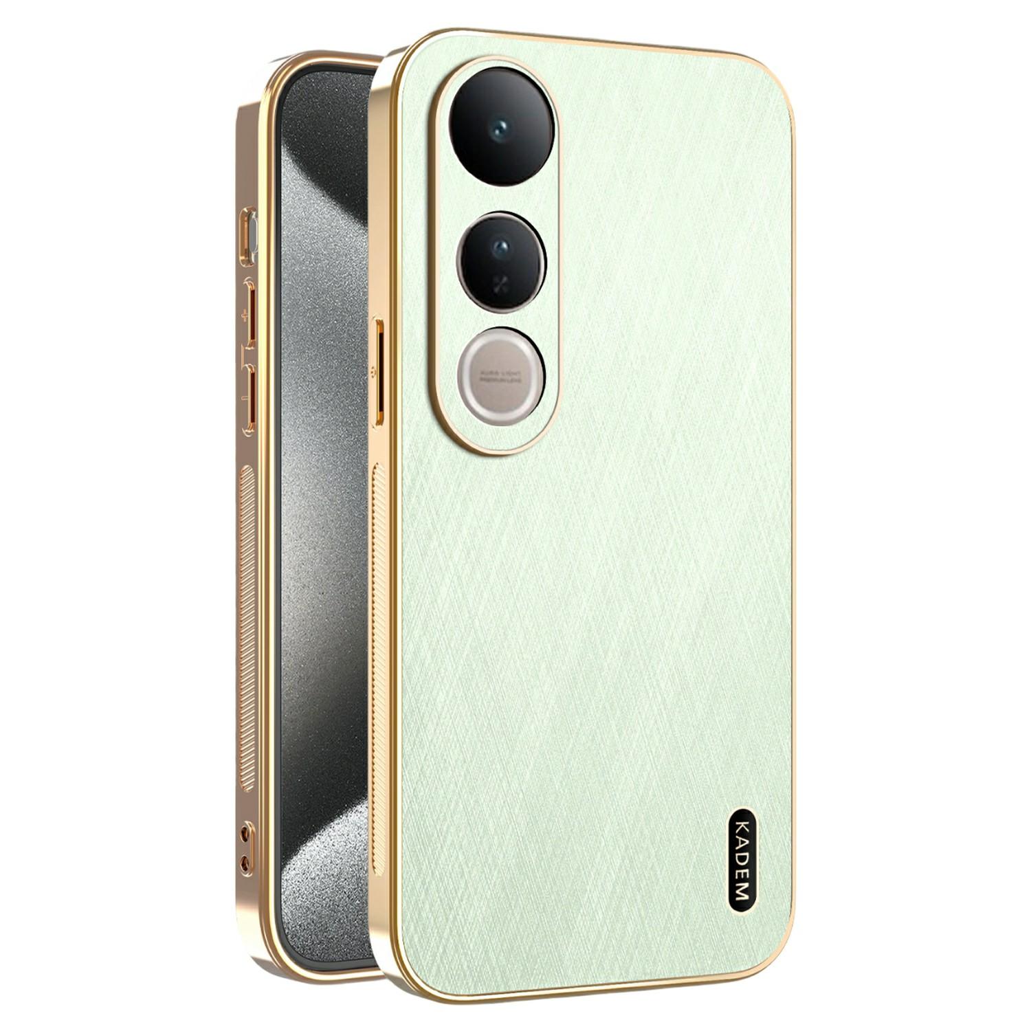 

KADEM For vivo V50 Lite 4G/5G Case Electroplating Silk Texture PU+TPU Phone Back Cover Green