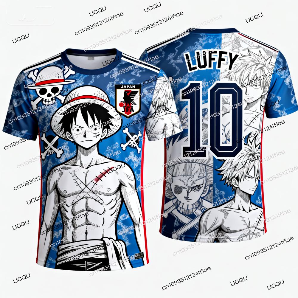 

2025 Японія One Piece Луффі Футбольна футболка Дитяча Футбольна спеціальна футболка Комплект Доросла Чоловіча/Жіноча Швидкосохнуча кофта 2XL