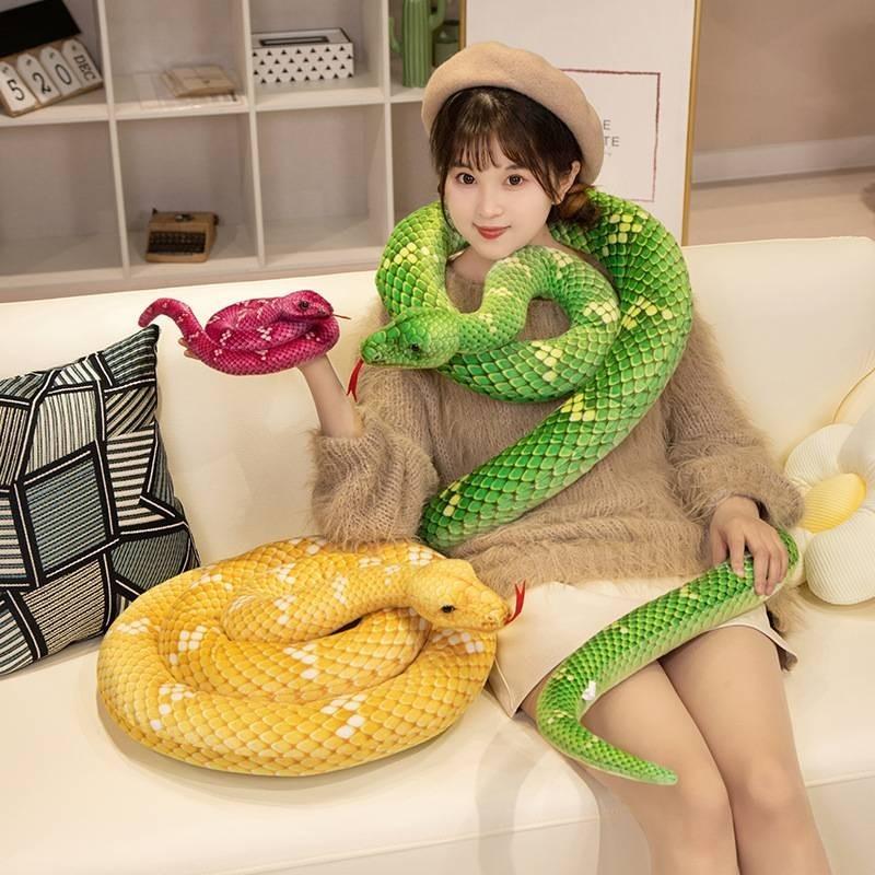 Realistic Spotted Snake Plush Toy Soft And Cuddly Stuffed Animal For Kids Prank