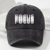 Focus Print Cap Washed Cotton Adjustable Classic Style Baseball Cap, Sports Duckbill Hat For Men And Women