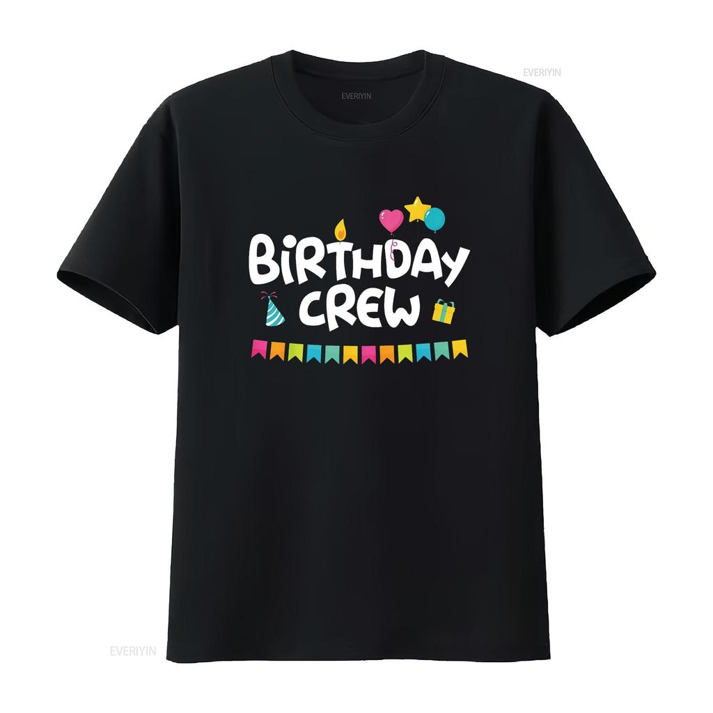 Birthday Squad Clothing Crew T Shirt Vintage Washed Casual Breathable Stylish Graphic Comfortable Designer Clothes Versatile