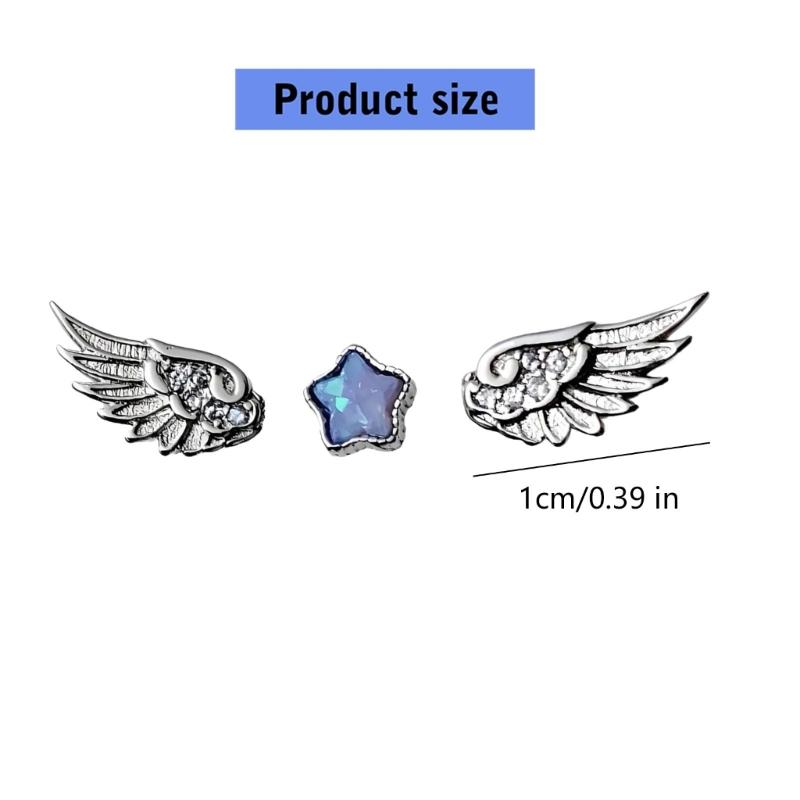 Lightweight Comfortable Star Angel Wing Studs Earrings Stylish Ear Accessories for Daily Wear Travel and Gifting