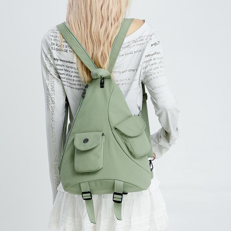 Ryggsekk Dame Multifunksjonell Veske Dobbeltformål Stor Kapasitet Brystveske Lett Pendler Crossbody-veske