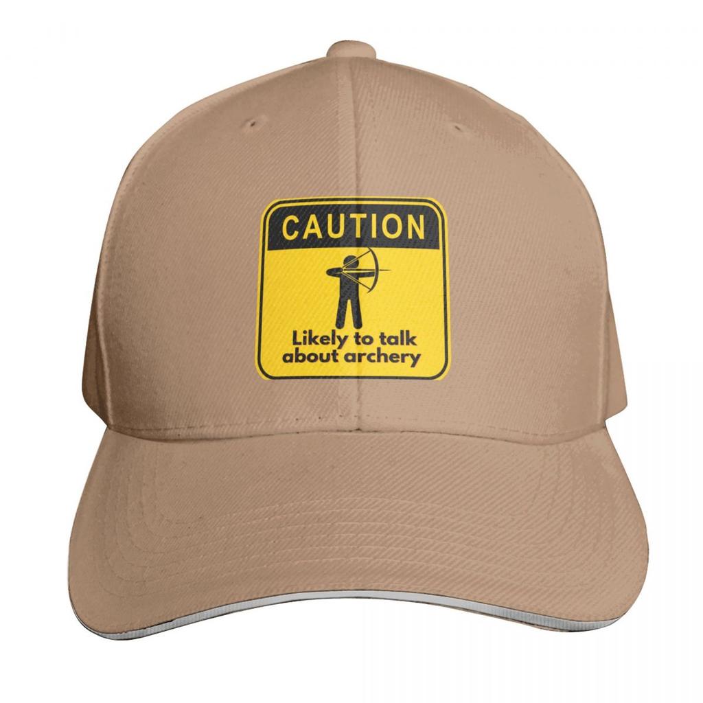 Caution Likely To Talk About Archery Baseball Cap Icon Beach Hat Summer Hat Cute Hats Women Unisexs