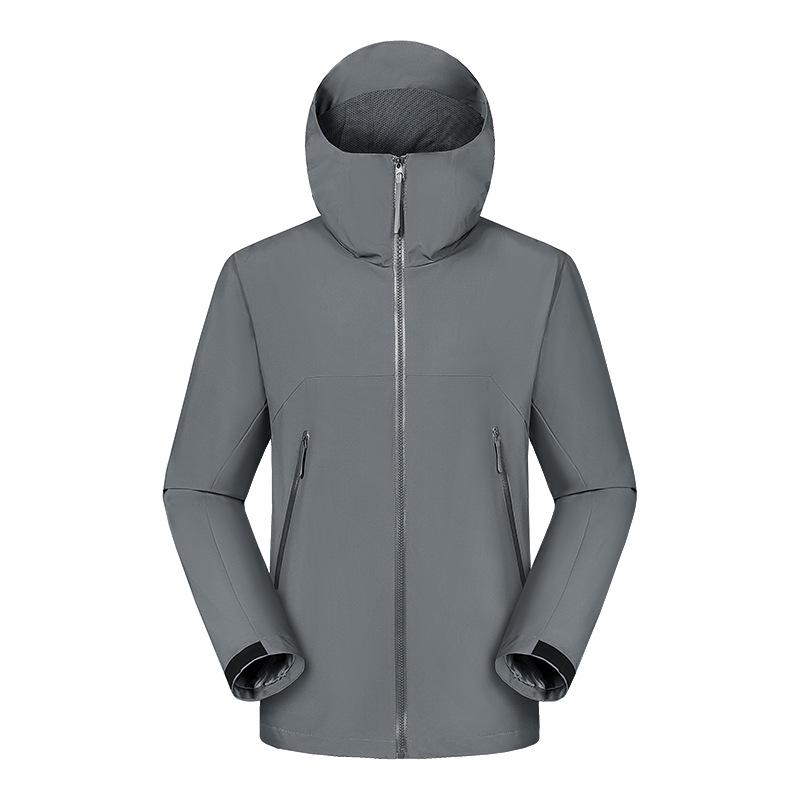 

Мужская ветрозащитная и водонепроницаемая куртка с капюшоном для путешествий в Тибет - весенне-осенний стиль XL серый