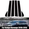 6Pcs Fit For Dodge Durango 2010-2015 Glossy Black PC Material Mirror Effect Car Door Window Center Middle BC Pillar Post Column Cover Trim
