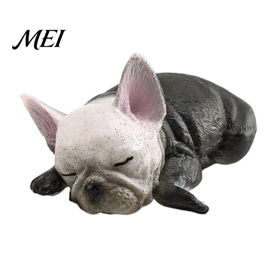 Decorative Dog Statue Simulated Sleeping Model, Realistic Lying French Bulldog Figurine, Mini Handcrafted Figurine PVC Animal Educational Toy