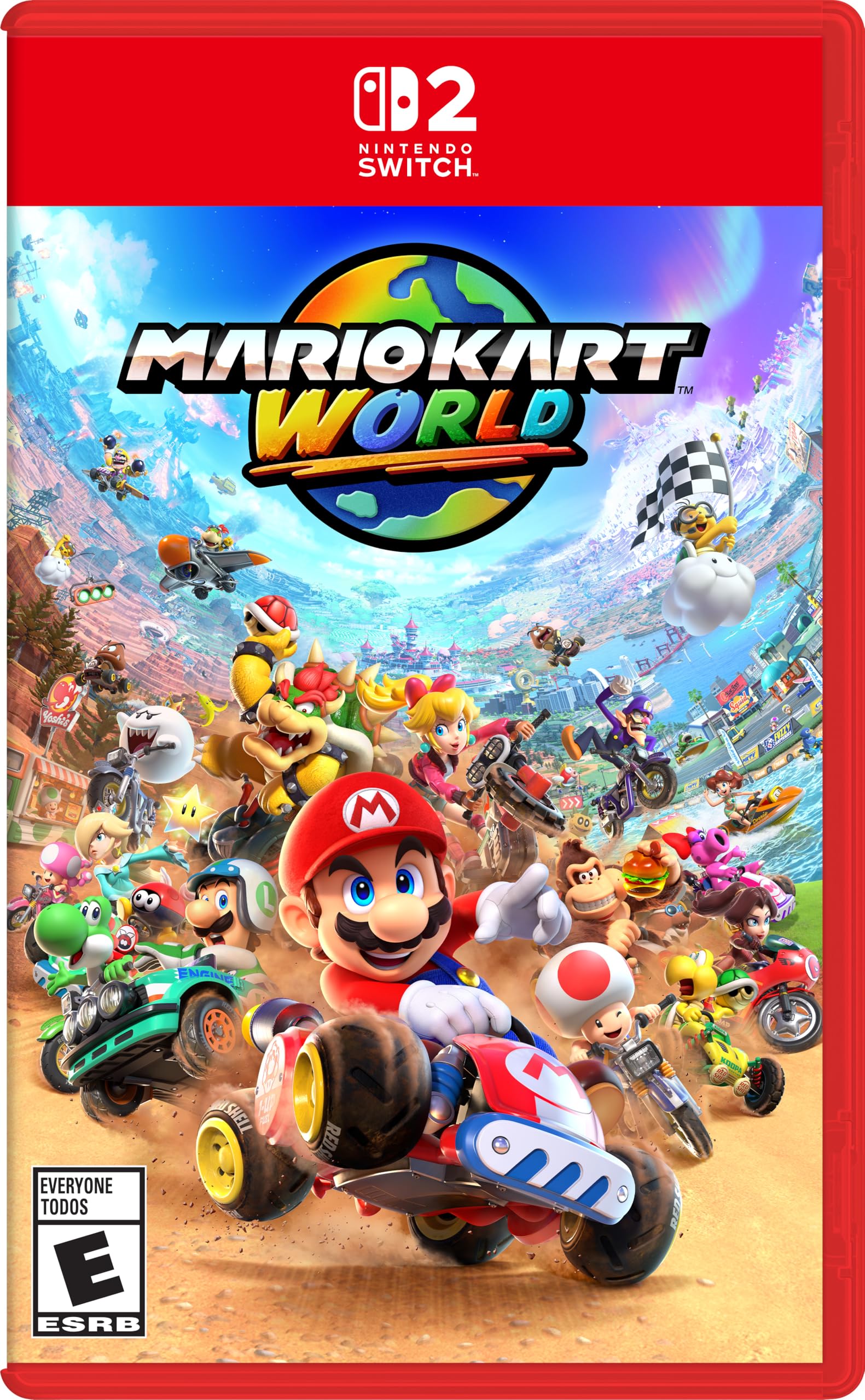 Mario Kart World North Switch 2 (Импорт Америки) – красный