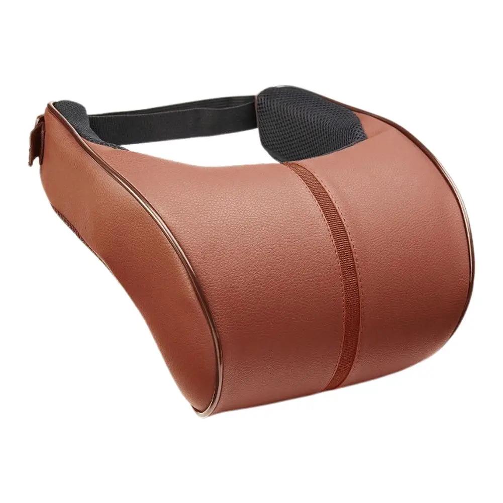 Car Headrest Neck Pillow PU Leather Headrest Pillow Neck Seat Car Neck Foam Support Relief Memory Cushion Rest Pain Pillow Z2K7