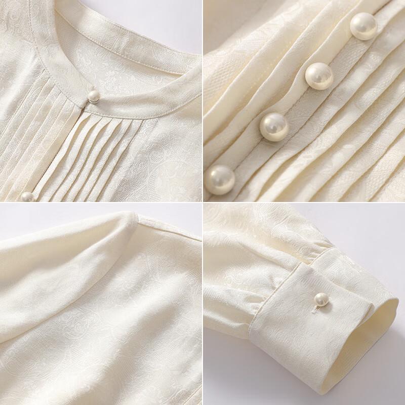 Women's Elegant Retro Silk Blend Stand-Collar Blouse