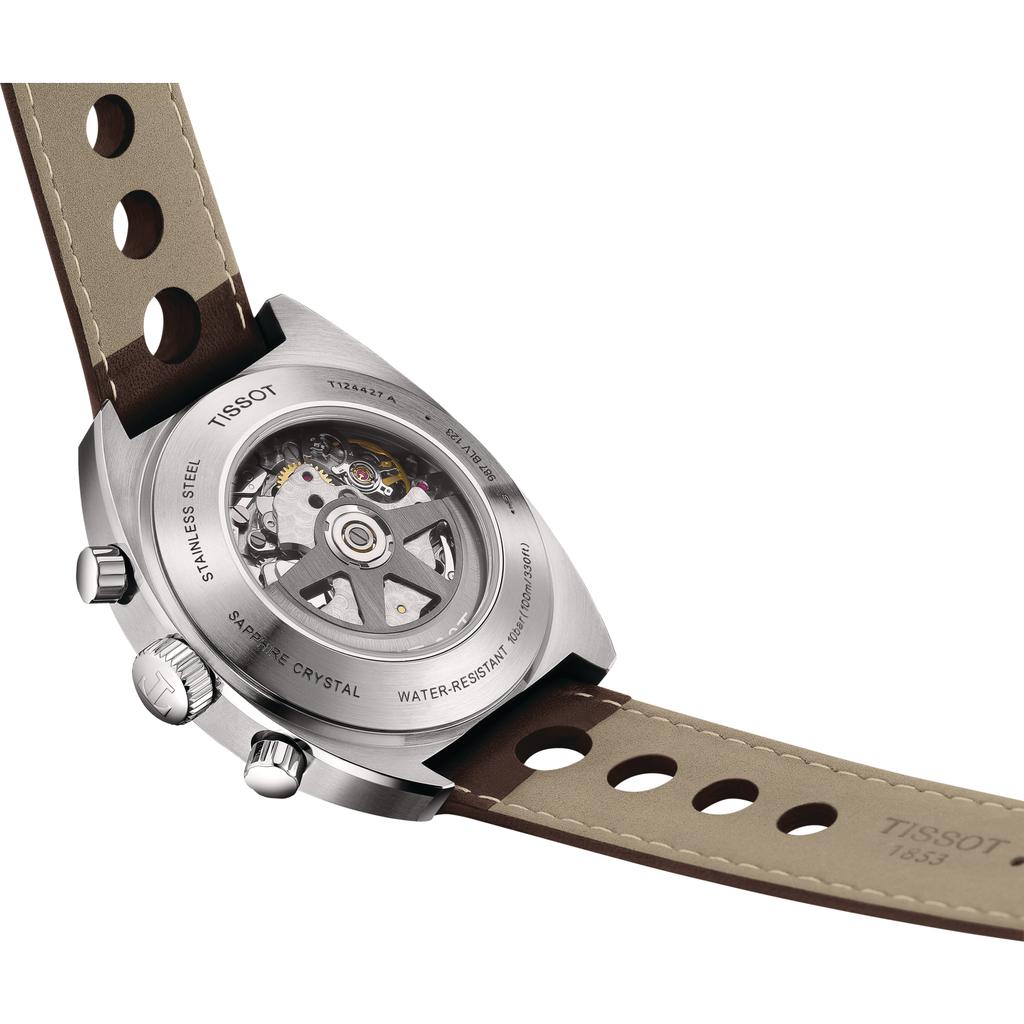 Tissot Ceas Bărbați Fashion cu Curea de Piele cadran Albastru T124.427.16.041.00