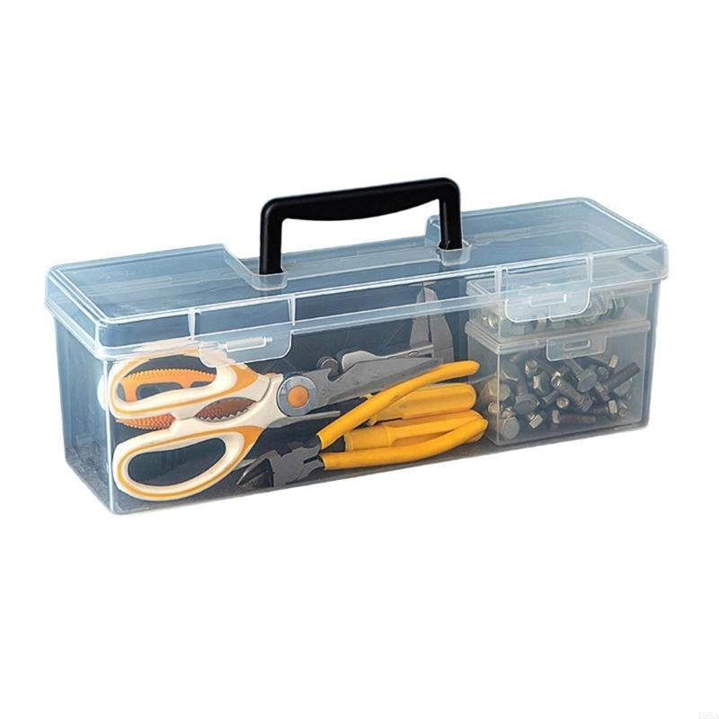 Clear Plastic Tool Storage Box With Handle For Hardware Accessories Large Capacity Thickened Plastic Handheld Toolbox