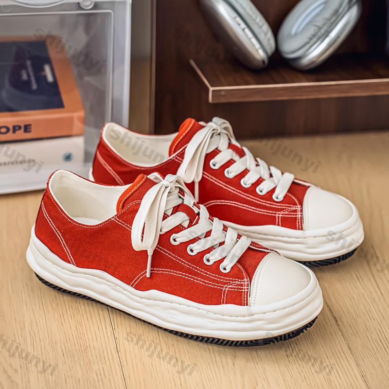 Men's Platform Sneakers Autumn Fashion Lace Up Outdoor Non Slip Canvas Shoes Comfortable Height Increase Low Help Casual Shoes