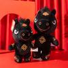 Stuffed Animal Black Horse Cute Kawaii Stuffed Horse Mascot Dolls Fluffy Zodiac Pony Figurine Chinese New Year