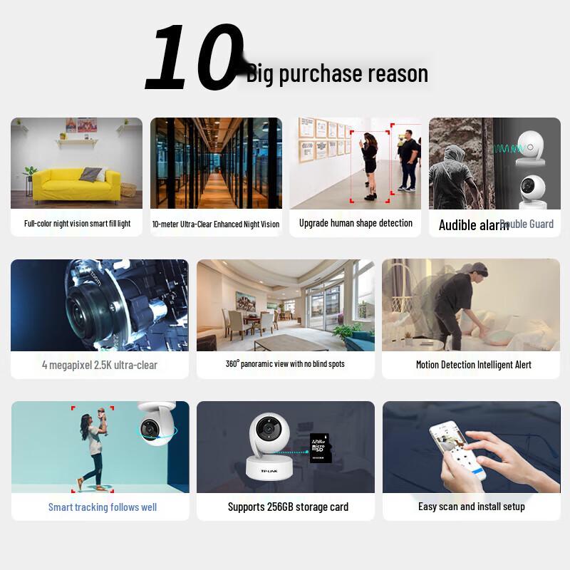 TP-LINK TL-IPC44AW 4MP 360° Wireless Home Security Camera (CN version)