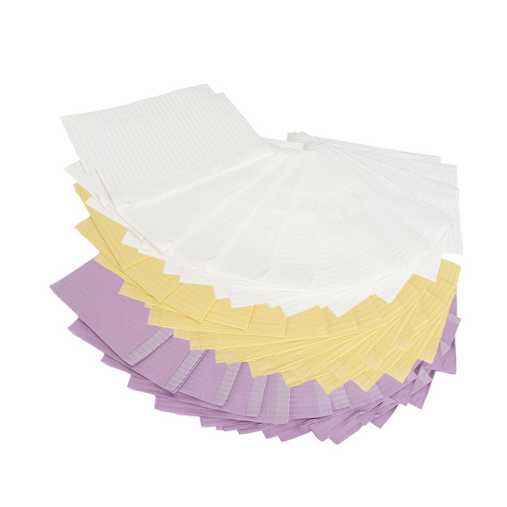 60 Pcs Disposable Nail Art Table Towels Soft Waterproof Oil Proof Table Mat for Manicure Purple Yell