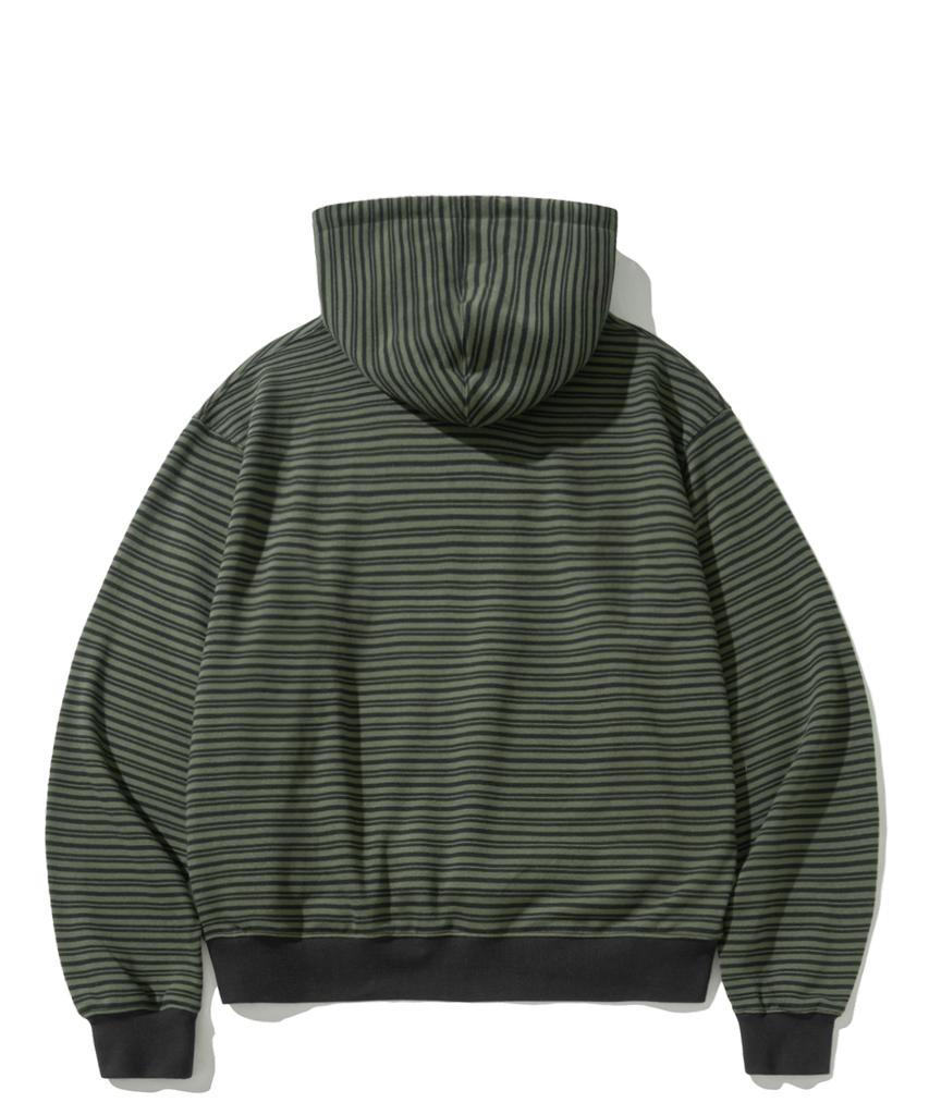 Small Authentic Striped Hoodie - Khaki
