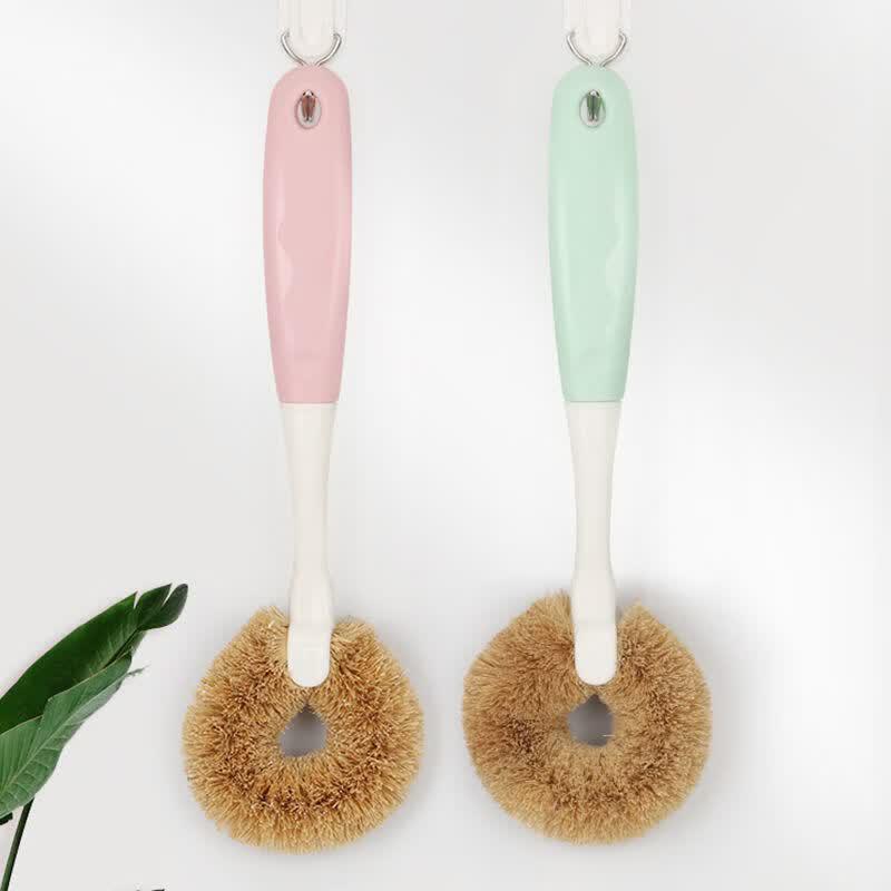 Coconut Palm Long-Handle Pot Cleaning Brush