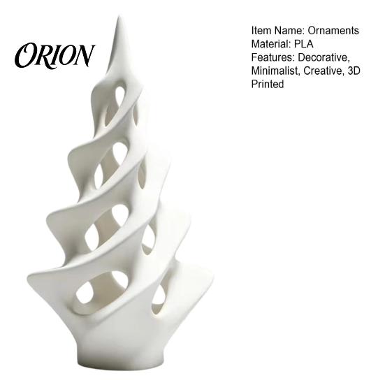 Christmas Table Centerpiece 3D Printed Abstract Spiral Ornaments, Modern Minimalist Tabletop Holiday Ornaments Sculpture, Decorative Hollow-out