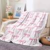 Fashion Print Pink Ribbon Blanket For Sofa Office Bed Plane Travel Sleep Read Relax Camping Soft And Warm