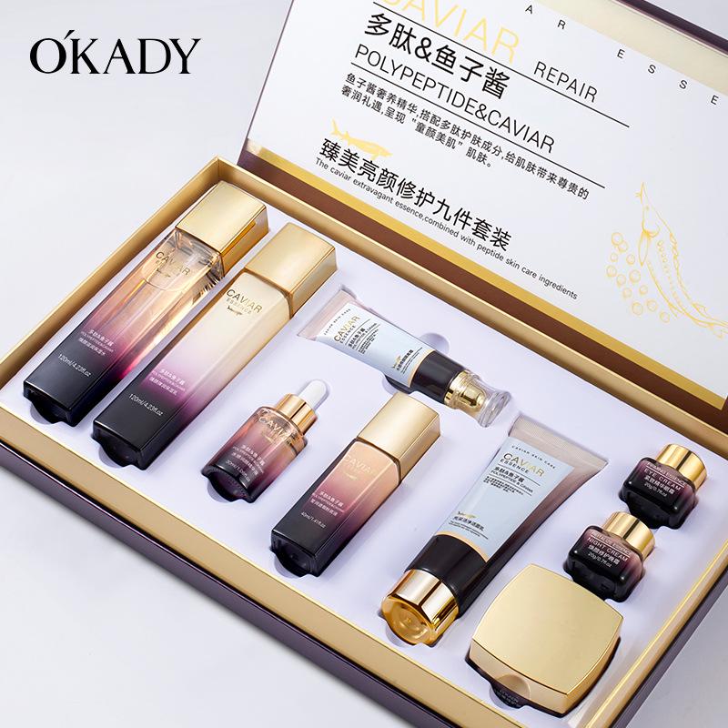 Oppe Zhenmei Caviar Brightening & Moisturizing Nine-Piece Skincare Set with Mask