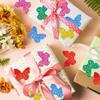 500 Sheets/Roll Colorful Small Tulip Flower Laser Stickers, Holiday Decoration Material, Self-Adhesive Sealing Labels