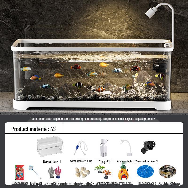 Living Room Ecological Fish Tank with Oxygenation and Wave-Making Features