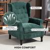 150 Degrees Reclining Vintage Armchair, with Footrest - Dark Green