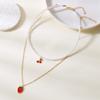 Eye Catching Strawberry Beaded Necklace Set Sweet Aesthetic Wristband Ideal For Fashion Enthusiasts And Students