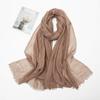 Hot-selling New Simple Solid Color Wrinkled Cotton and Linen Scarf, Soft and Skin-friendly In Winter, Warm Scarf Women