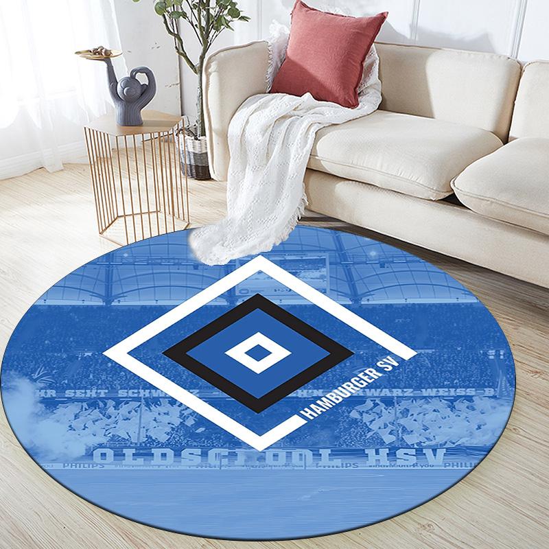 Hamburger SV Round Area Rug,Carpet Rug for Living Room Bedroom Sofa Playroom Decor,Non-slip Floor Mat