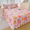 2 Layer Lace Bedspread Bed Skirt Style Bedcover 1.5/1.8/2 Meter Bed Dustproof Anti-skid Three Piece Pillowcases Bed Covers