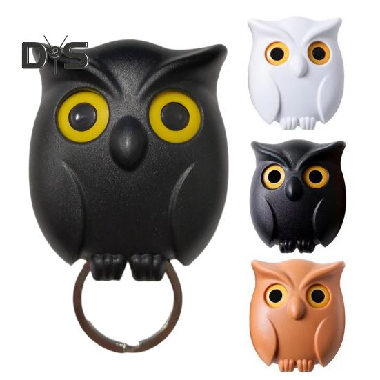 Llavero magnético con forma de búho, con forma de guiño, capacidad de carga de 5,5 lb, fácil de instalar, mini llavero de búho, decoración para colgar en la pared.