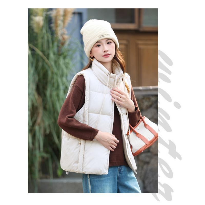 Women S Korean Style Down Cotton Padded Vest Short Warm Casual Outerwear