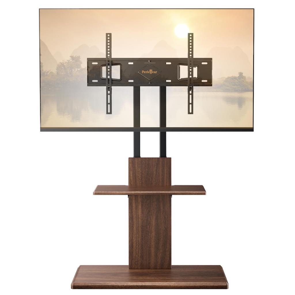 Perlegear TV Wall High TV TV Wall Compatible with Load Capacity 12th Tier Height Swivels Left and Right 20 Woodgrain Brown PGFS10 Stand, Mounted,