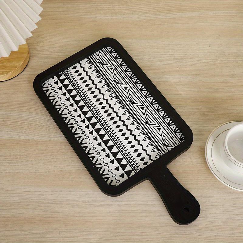 

1 Cross-border Square Wooden Tray with Handle - Ideal for Kitchen Use, Perfect for Serving Salad and Fruit. Made of Solid Wood and Easy to Clean C