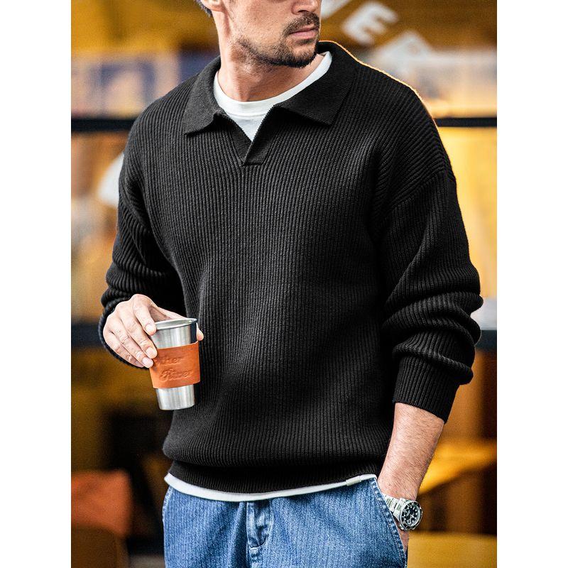Marden Lapel Polo Shirt Lazy Bedford Cord Sweater Parka
