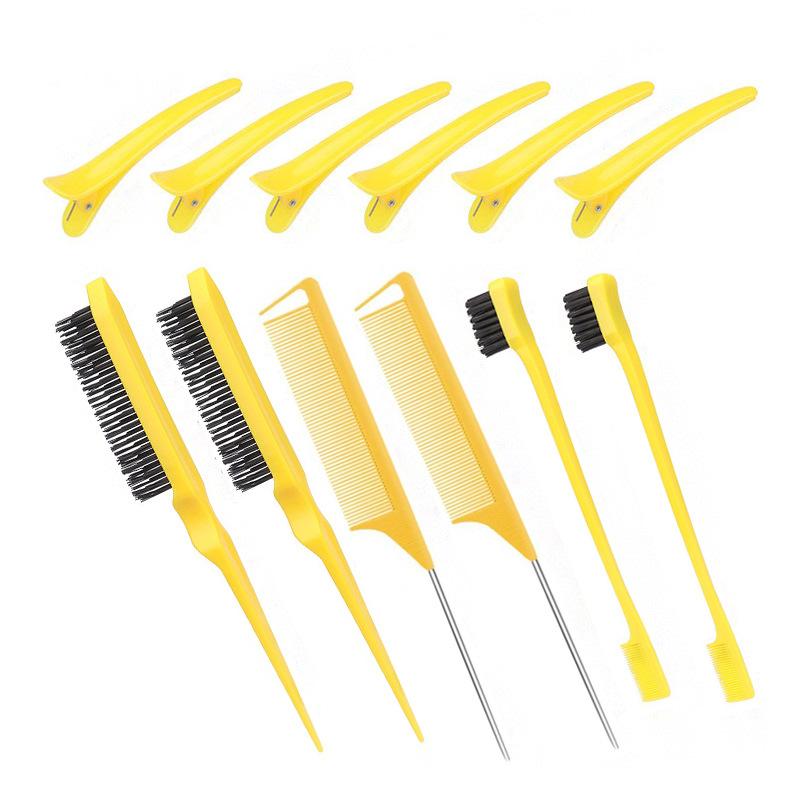 3/12Pcs Double Sided Hair Edge Brush Set Hair Styling Comb Control Brush Accessories Hairline Brush Comb Styling Partition Comb