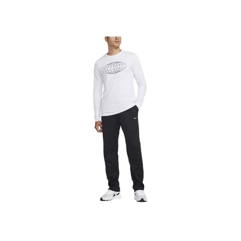 Nike Solid Color Logo Embroidered Fleece-Lined Sweatpants With Elastic Waist Men bottoms Black DQ4857-010