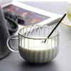 Tasse à Citrouille en Verre avec Bord Doré, Poignée et Cuillère en Verre Borosilicaté - Résistante aux Hautes Températures, Tasse à Petit-Déjeuner ou à Lait