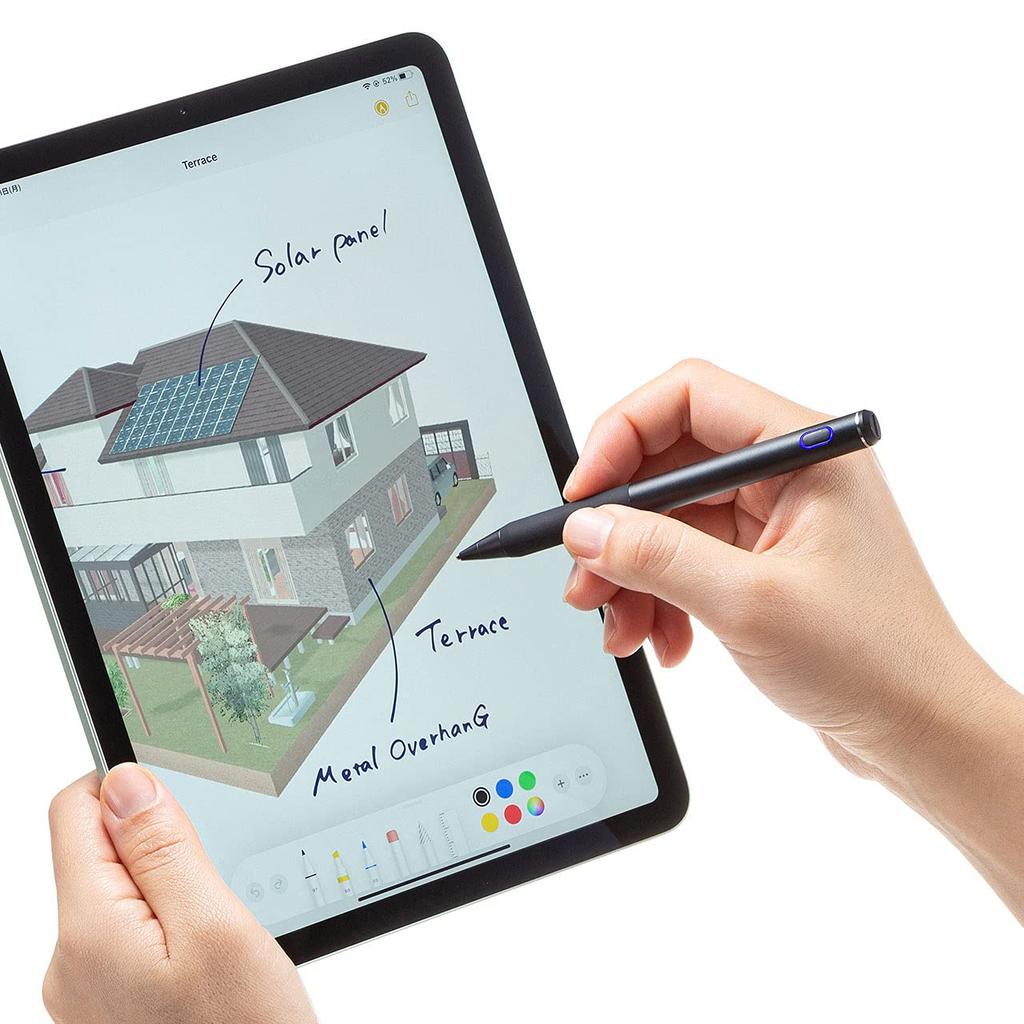 Sanwa Supply PDA-PEN47BK Rechargeable Stylus, Extra Fine Point, Black