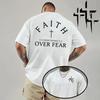 High Grade Pure Cotton Short Sleeve Top Faith Over Fear Pattern Tshirt for Unisex Summer Unisex Daily Casual Fashion Breathable Tees