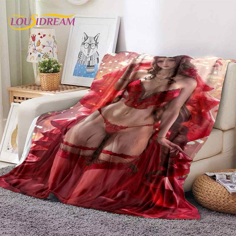 Cartoon Character Sexy Lace Girls Cute Anime Soft Blankets,Keep Warm Throw Blanket Comfortable for Picnic Beds Sofa Home Bedroom