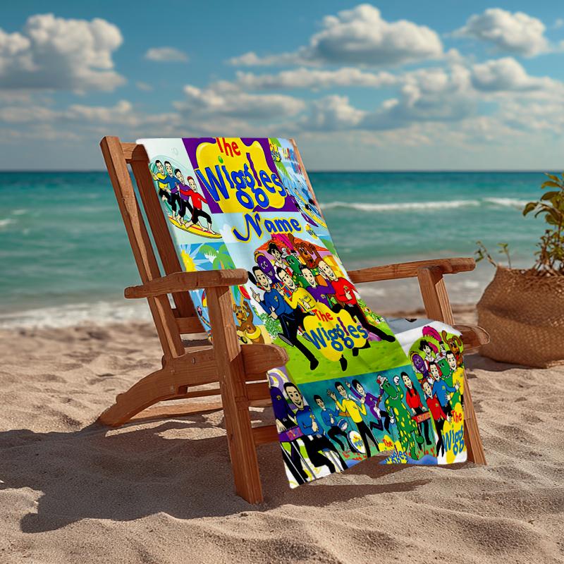 Individuelles ultraweiches Strandtuch mit dem Wiggles-Thema, ideal für Pool - Camping, Tauchen - Perfektes Reiseutensil, Lebendiges Strandtuch.